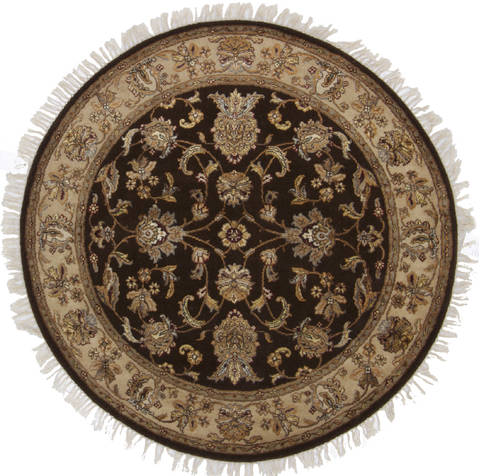 Jaipur Brown Round Hand Knotted 42 X 42 Area Rug 905-112281 Image 0