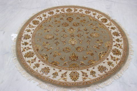 Jaipur Green Round Hand Knotted 51 X 53 Area Rug 905-112287 Image 2