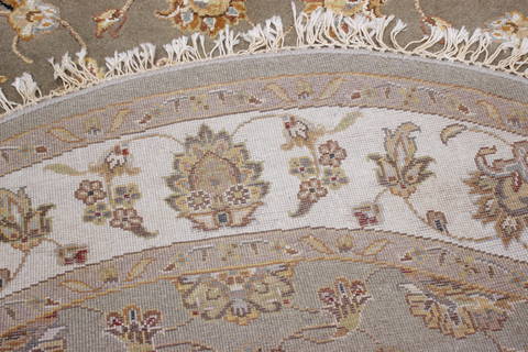 Jaipur Green Round Hand Knotted 51 X 53 Area Rug 905-112287 Image 3
