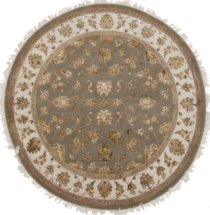 Jaipur Green Round Hand Knotted 51 X 53 Area Rug 905-112287 Image 0