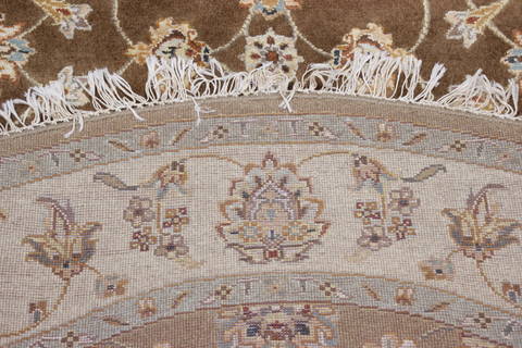 Jaipur Brown Round Hand Knotted 50 X 51 Area Rug 905-112288 Image 3