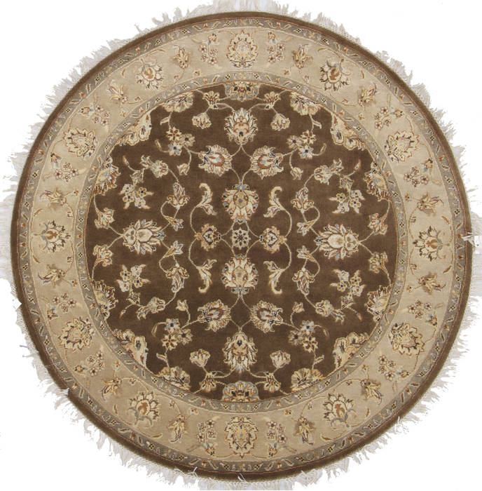 Jaipur Brown Round Hand Knotted 50 X 51 Area Rug 905-112288 Image 0