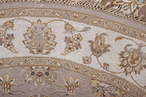 Jaipur Brown Round Hand Knotted 51 X 51 Area Rug 905-112295 Image 3