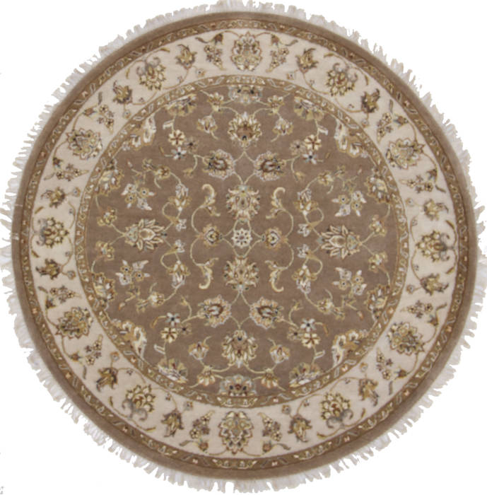 Jaipur Brown Round Hand Knotted 51 X 51 Area Rug 905-112295 Image 0