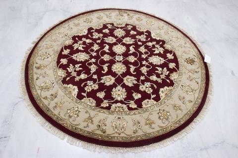Jaipur Red Round Hand Knotted 50 X 51 Area Rug 905-112297 Image 1