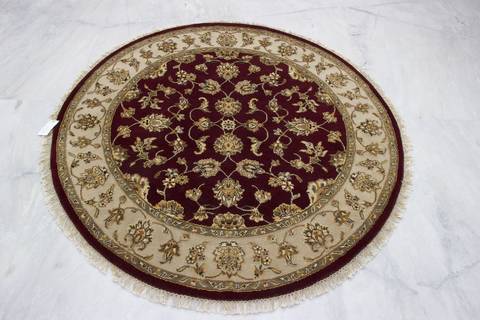 Jaipur Red Round Hand Knotted 50 X 51 Area Rug 905-112297 Image 2