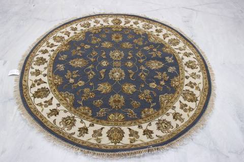 Jaipur Blue Round Hand Knotted 50 X 52 Area Rug 905-112301 Image 2