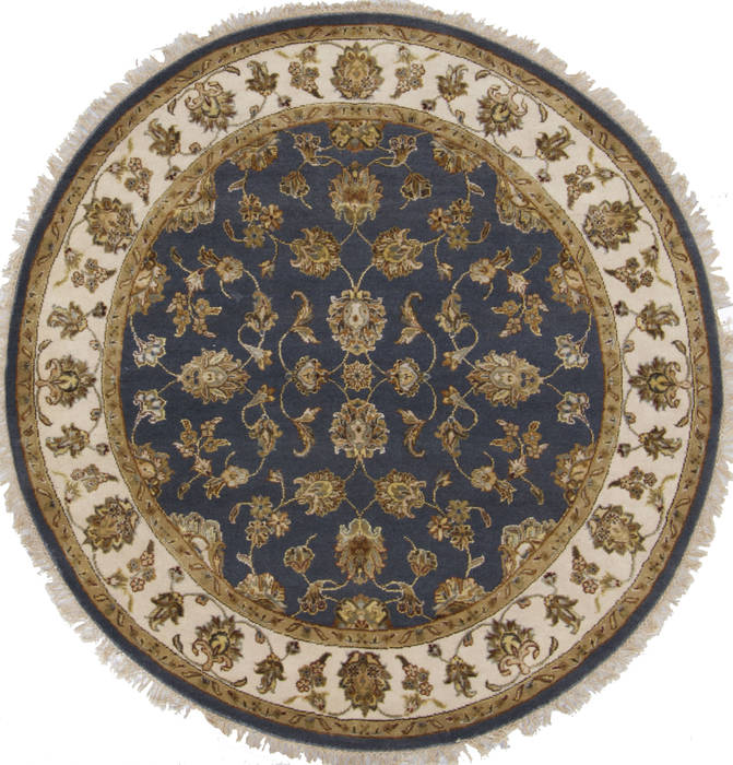 Jaipur Blue Round Hand Knotted 50 X 52 Area Rug 905-112301 Image 0