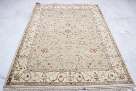 Jaipur Beige Hand Knotted 54 X 72 Area Rug 905-112306 Image 1