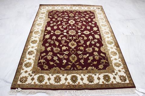 Jaipur Red Hand Knotted 50 X 71 Area Rug 905-112323 Image 1
