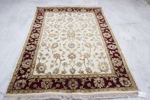 Jaipur White Hand Knotted 51 X 73 Area Rug 905-112325 Image 1