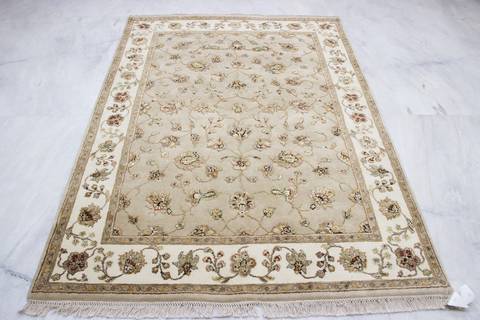 Jaipur Beige Hand Knotted 50 X 70 Area Rug 905-112331 Image 1