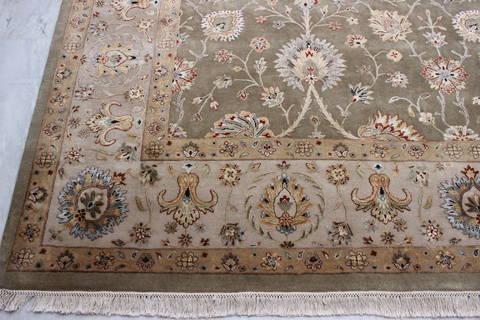 Jaipur Green Hand Knotted 90 X 123 Area Rug 905-112350 Image 1