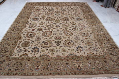 Jaipur Beige Hand Knotted 81 X 105 Area Rug 905-112359 Image 6