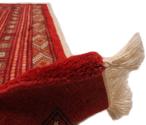 Bokhara Red Hand Knotted 93 X 118 Area Rug 254-112369 Image 2