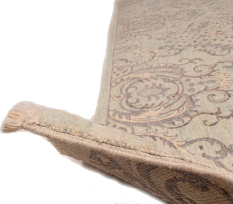 Modern Green Hand Knotted 86 X 119 Area Rug 254-112371 Image 1