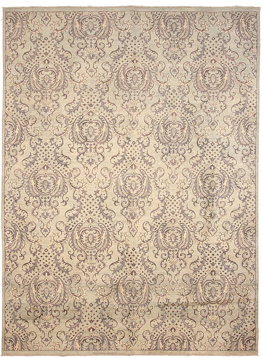Modern Green Hand Knotted 86 X 119 Area Rug 254-112371 Image 0