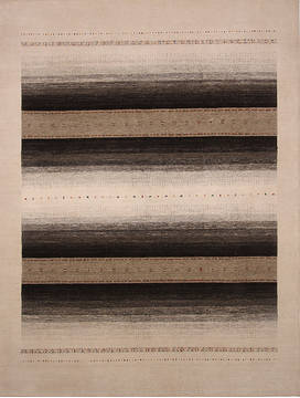 Gabbeh Beige Hand Knotted 9'0" X 11'10"  Area Rug 254-112374