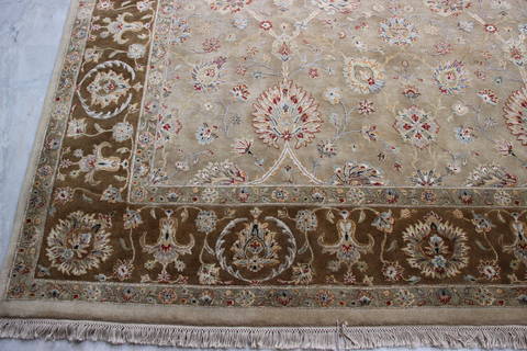 Jaipur Brown Hand Knotted 81 X 101 Area Rug 905-112382 Image 1