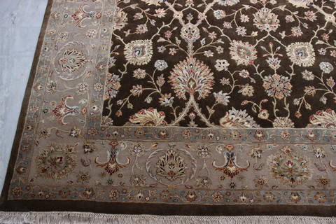 Jaipur Brown Hand Knotted 80 X 102 Area Rug 905-112383 Image 1