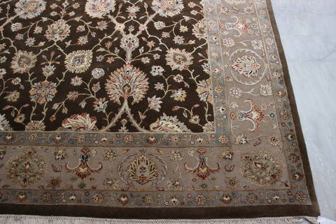 Jaipur Brown Hand Knotted 80 X 102 Area Rug 905-112383 Image 2