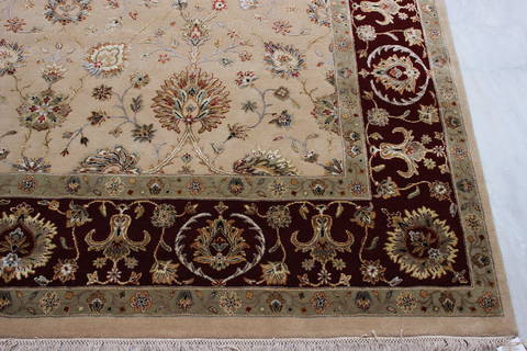 Jaipur Beige Hand Knotted 80 X 102 Area Rug 905-112387 Image 2