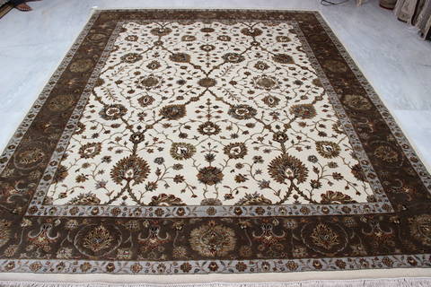 Jaipur White Hand Knotted 82 X 103 Area Rug 905-112389 Image 6