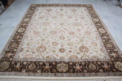 Jaipur White Hand Knotted 82 X 103 Area Rug 905-112389 Image 9