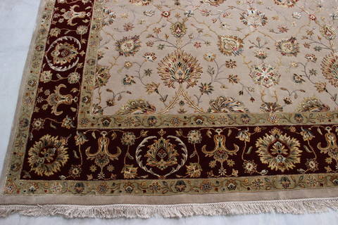 Jaipur Beige Hand Knotted 80 X 102 Area Rug 905-112391 Image 1