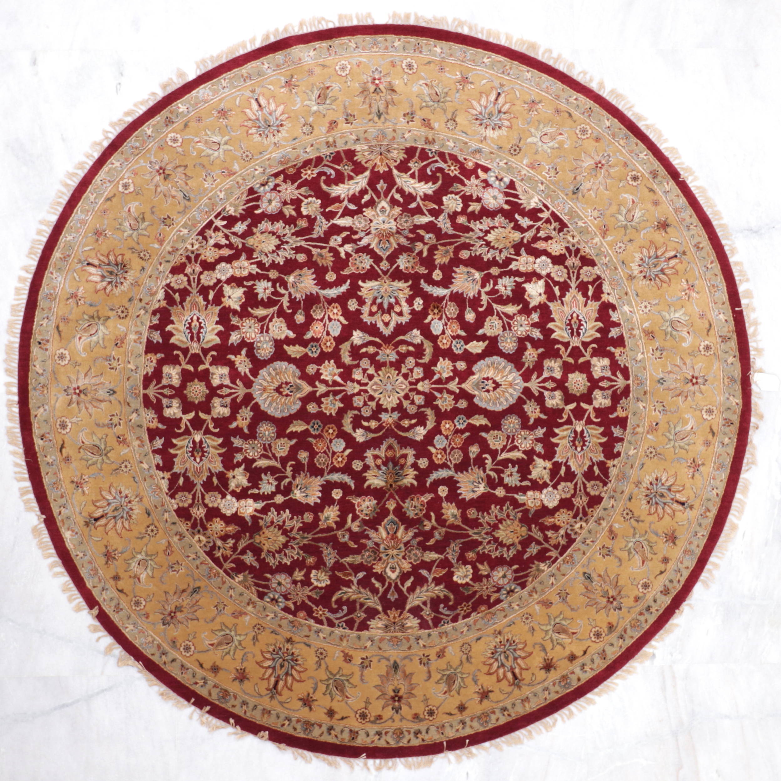 Jaipur Red Round Hand Knotted 8 1 X 2 Area Rug 905 112392