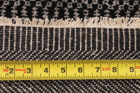Modern Black Hand Knotted 81 X 100 Area Rug 254-112394 Image 1