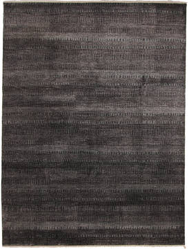 Modern Black Hand Knotted 8'1" X 10'0"  Area Rug 254-112394