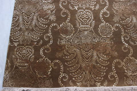 Modern Brown Hand Knotted 92 X 123 Area Rug 905-112406 Image 1