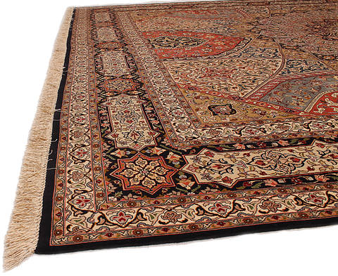 Tabriz Multicolor Hand Knotted 910 X 131 Area Rug 254-112416 Image 3