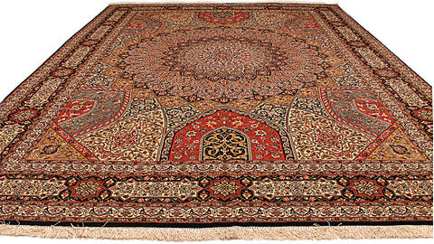 Tabriz Multicolor Hand Knotted 910 X 131 Area Rug 254-112416 Image 6