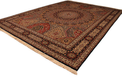 Tabriz Multicolor Hand Knotted 910 X 131 Area Rug 254-112416 Image 7