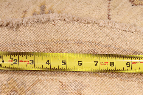 Ziegler Beige Round Hand Knotted 60 X 60 Area Rug 254-112420 Image 1