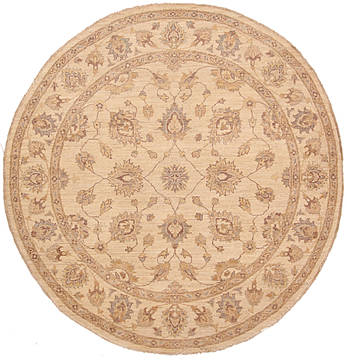 Ziegler Beige Round Hand Knotted 6'0" X 6'0"  Area Rug 254-112420