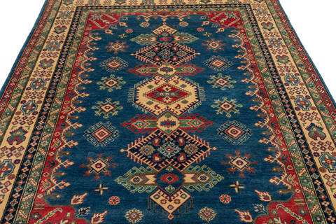 Kazak Blue Hand Knotted 68 X 93 Area Rug 700-112437 Image 2