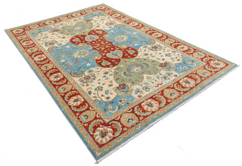 Chobi Blue Hand Knotted 66 X 97 Area Rug 700-112438 Image 2