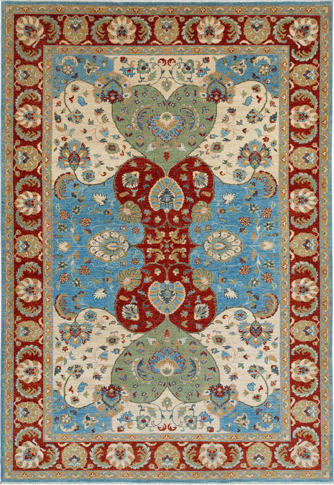 Chobi Blue Hand Knotted 66 X 97 Area Rug 700-112438 Image 0