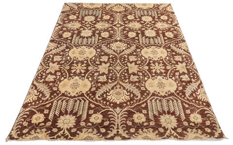Chobi Brown Hand Knotted 49 X 68 Area Rug 700-112441 Image 2