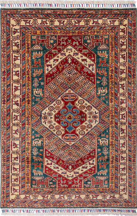 Kazak Multicolor Hand Knotted 311 X 59 Area Rug 700-112445 Image 0