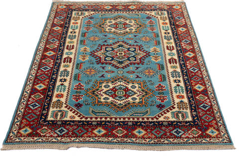 Kazak Blue Hand Knotted 311 X 57 Area Rug 700-112449 Image 1