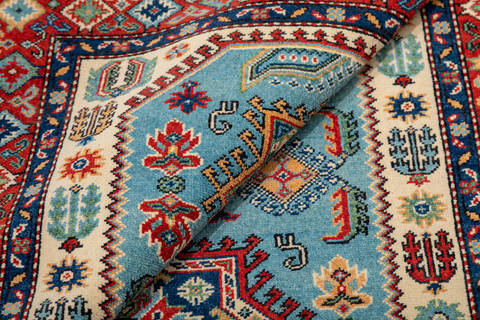 Kazak Blue Hand Knotted 311 X 57 Area Rug 700-112449 Image 4