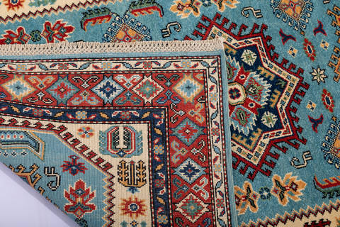 Kazak Blue Hand Knotted 311 X 57 Area Rug 700-112449 Image 5