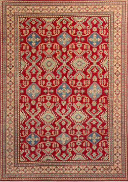 Kazak Red Hand Knotted 7'1" X 9'11"  Area Rug 700-112475