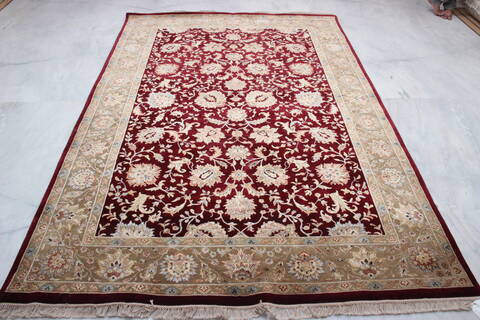 Jaipur Red Hand Knotted 61 X 90  Area Rug 905-112513 Image 4