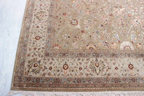 Jaipur Brown Hand Knotted 82 X 102 Area Rug 905-112519 Image 1