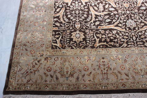 Jaipur Brown Hand Knotted 81 X 101 Area Rug 905-112520 Image 1